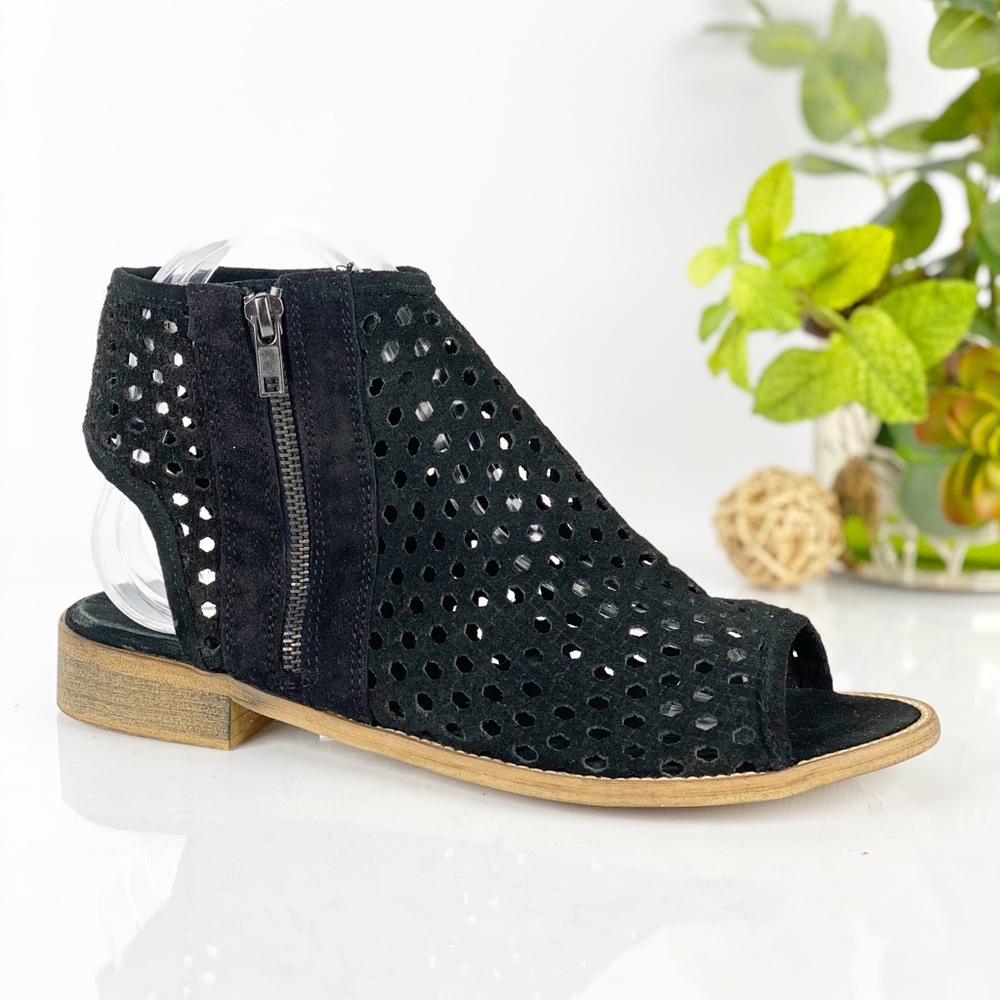 Anthropologie Aira Sandal Perforated Black Bootie